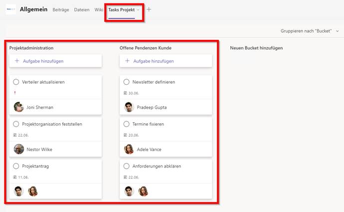 Tasks in MS Teams
